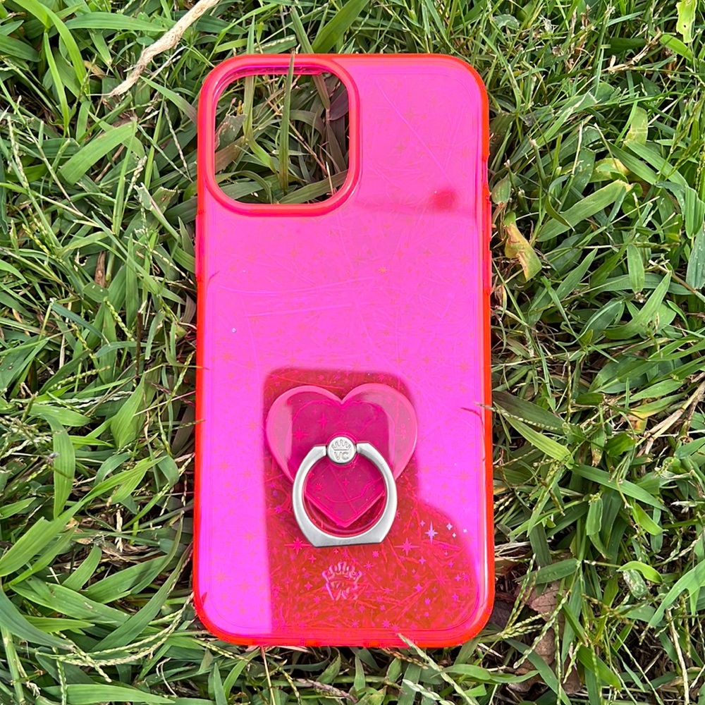 iPhone 13 Pro Max Neon Pink case with Ring Grip - Velvet Caviar